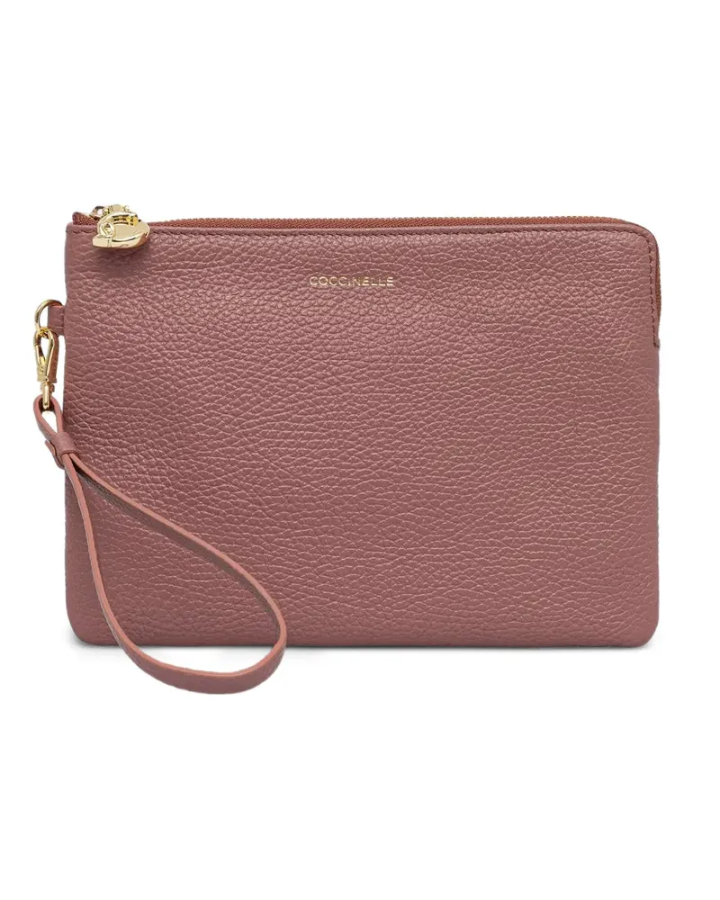 Coccinelle Clutch aus strukturiertem Leder - Rosa Rosa