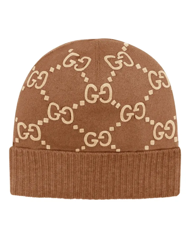 Gucci Beanie mit GG-Muster - Braun Braun