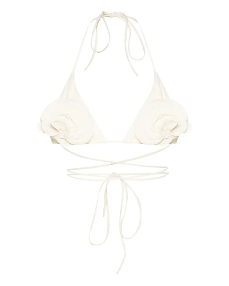 Magda Butrym Bikinioberteil mit Blumenapplikation - Nude Nude