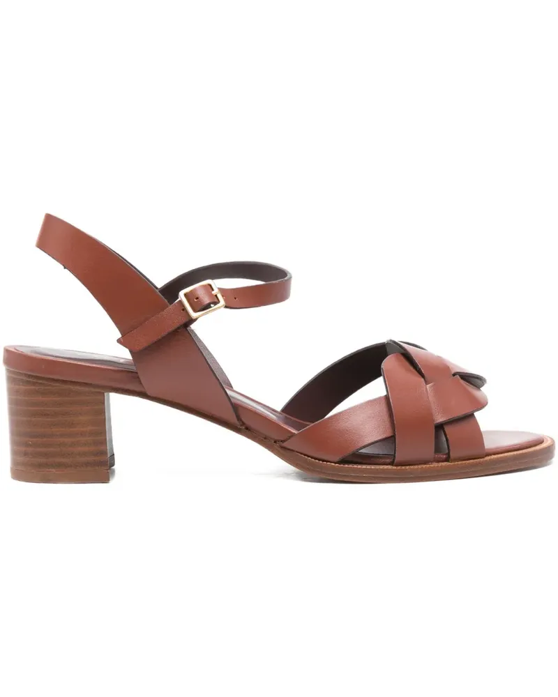 Avril Gau Geflochtene Sandalen mit Knöchelriemen 55mm - Braun Braun