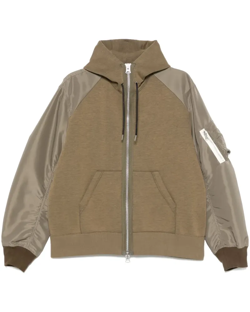 Sacai Hoodie mit Einsätzen - Grün Grün