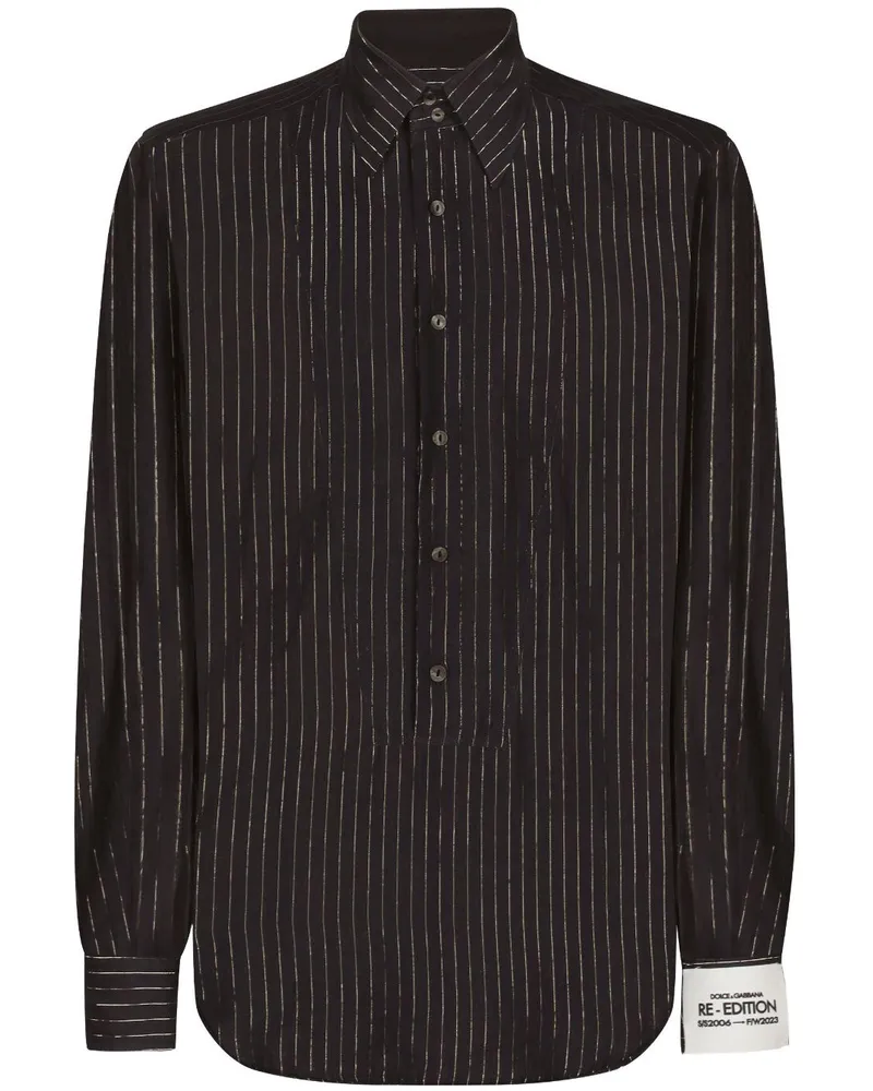 Dolce & Gabbana Gestreiftes Hemd - Schwarz Schwarz