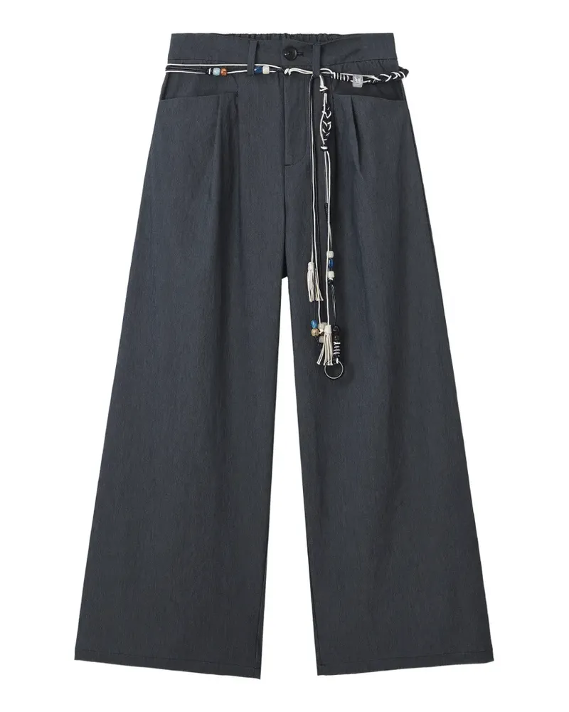 Tout a Coup wide leg tie trousers - Blau Blau