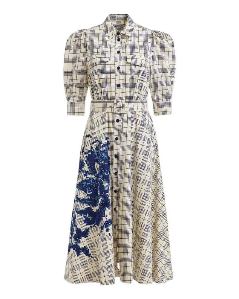 Essentiel check-print sequin-embellished maxi dress - Nude Nude