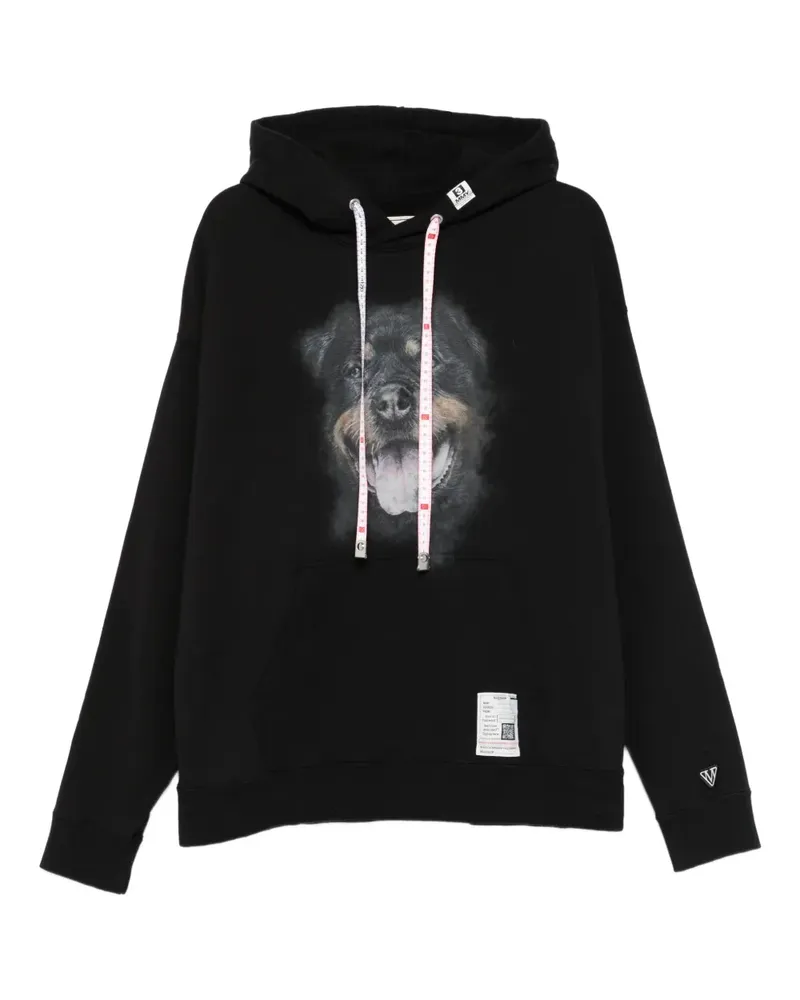 MIHARAYASUHIRO Hoodie mit Hunde-Print - Schwarz Schwarz
