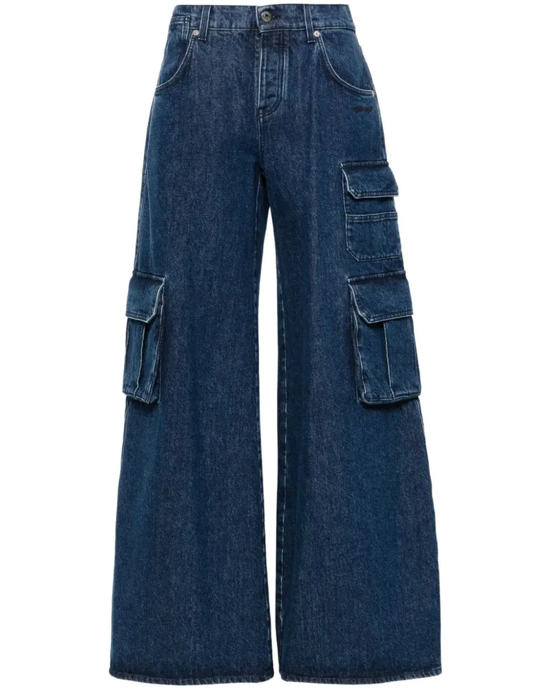 OFF-WHITE Weite Jeans mit aufgesetzten Taschen - Blau Blau