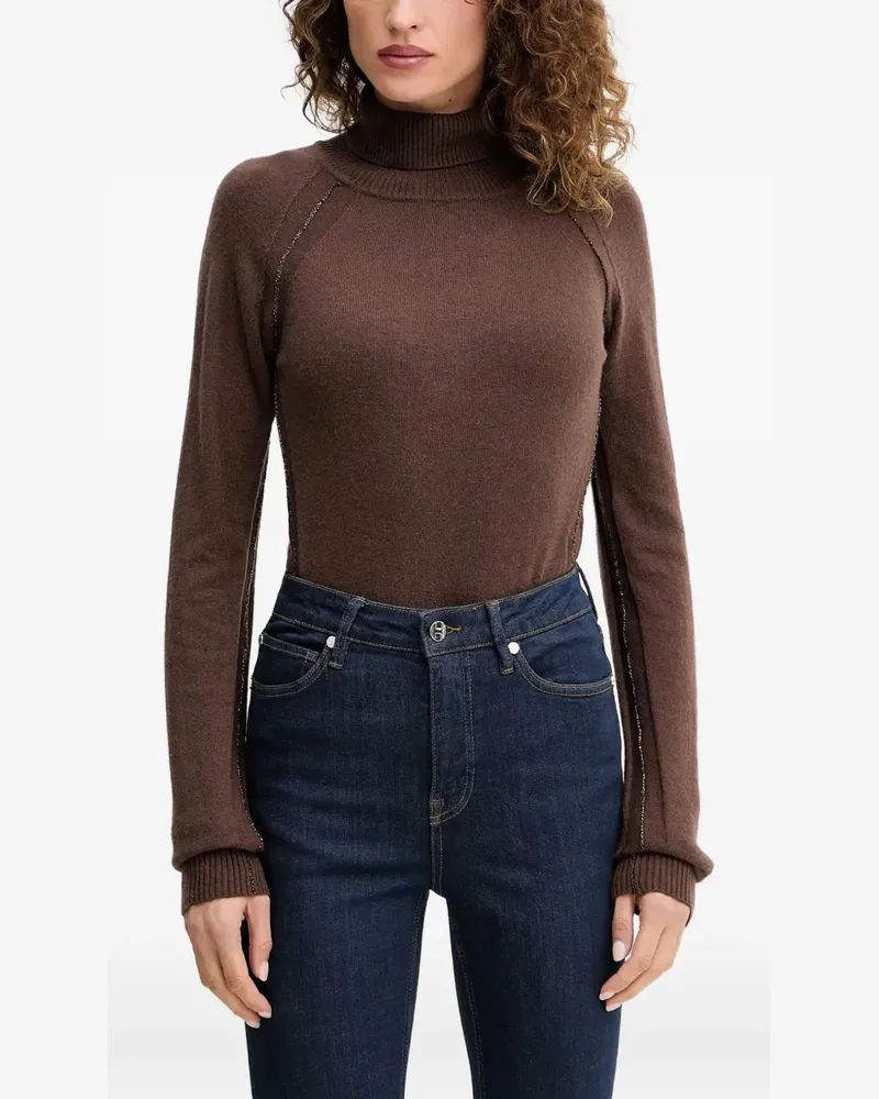 Silvian Heach Verzierter Rollkragenpullover - Braun Braun