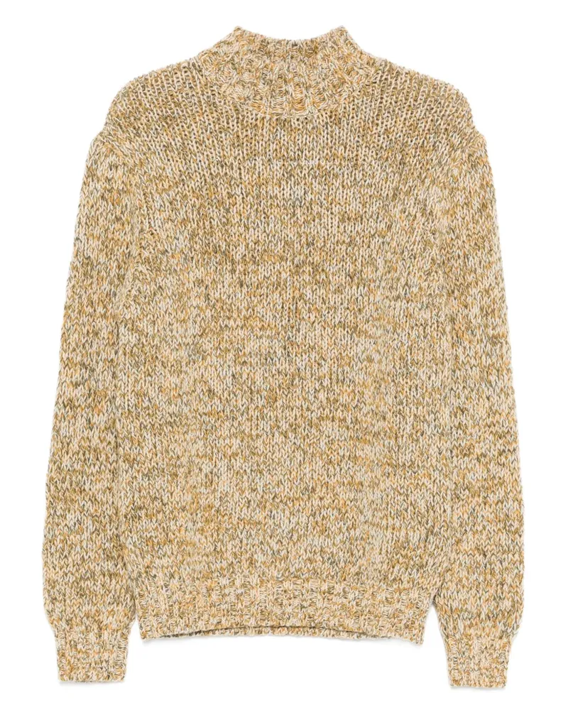 Tagliatore Melierter Pullover mit Stehkragen - Gelb Gelb