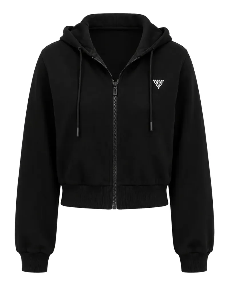 Guess rhinestone-embellished zip-up hoodie - Schwarz Schwarz