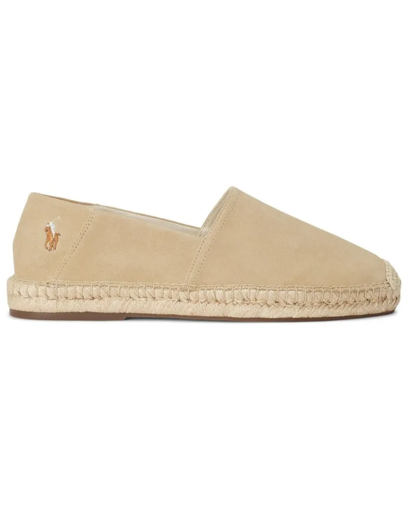 Ralph Lauren Polo Pony Espadrilles aus Wildleder Nude