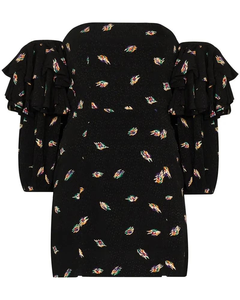 ROTATE Birger Christensen Schulterfreies 'Bethany' Minikleid - Schwarz Schwarz