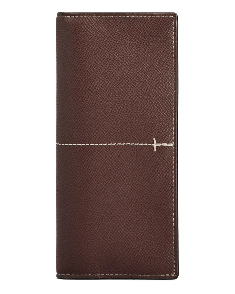 TOD'S Portemonnaie mit Ziernähten - Braun Braun
