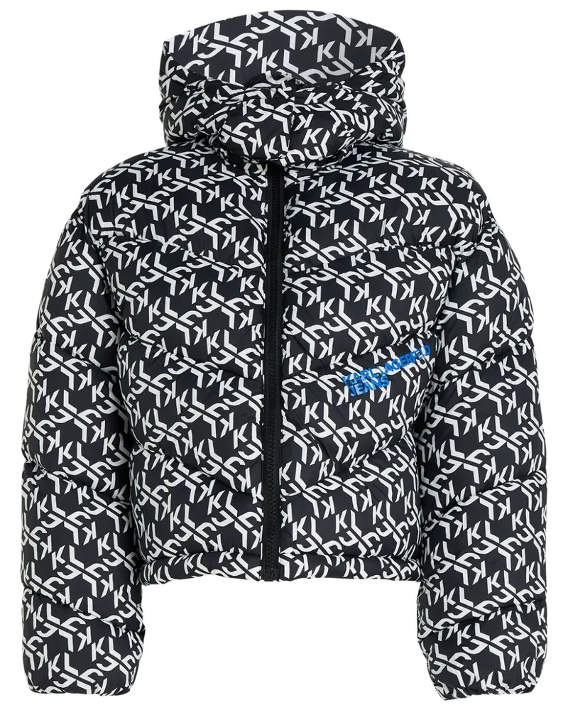 Karl Lagerfeld Gefütterte Jacke mit Monogrammmuster - Schwarz Schwarz