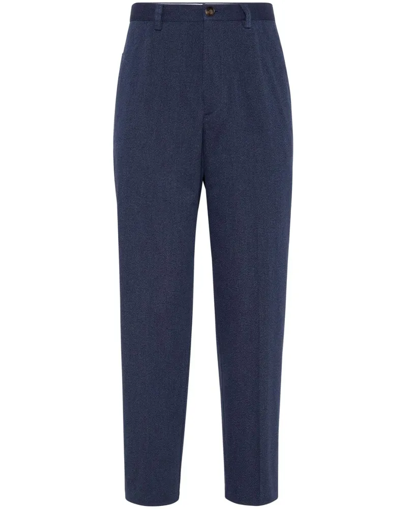 Brunello Cucinelli Klassische Tapered-Hose - Blau Blau
