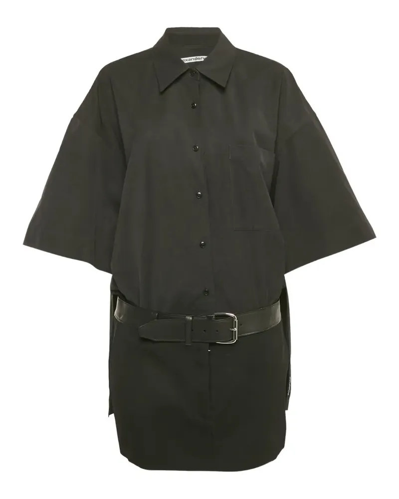 Alexander Wang short-sleeved belted shirtdress - Schwarz Schwarz