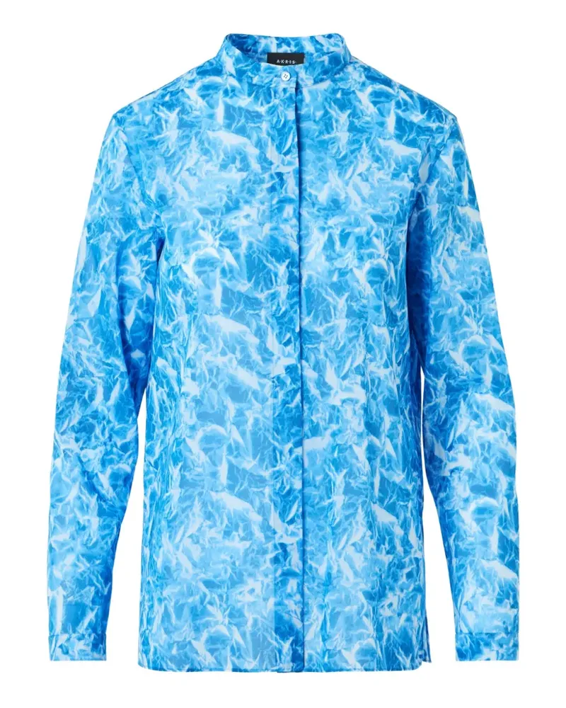 Akris Whitecaps-print blouse - Blau Blau