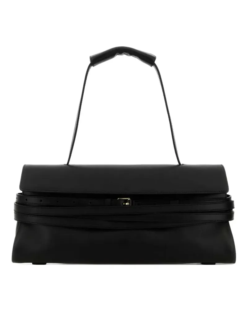 Moschino belted leather tote bag - Schwarz Schwarz