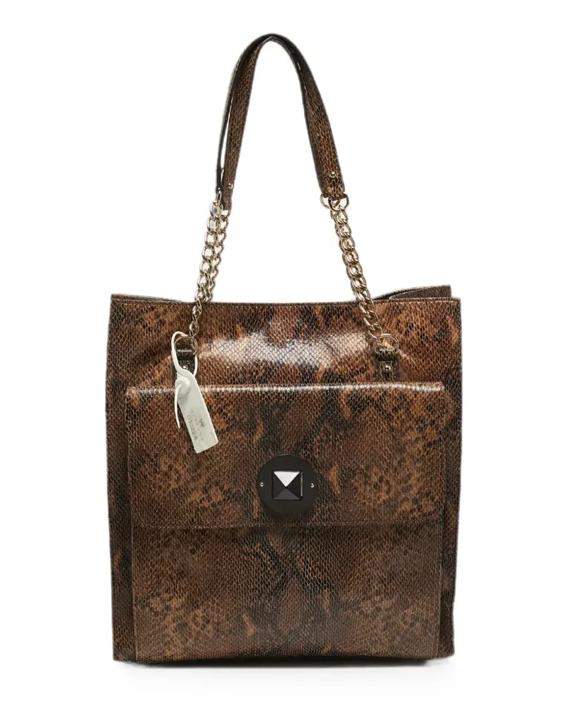 Kate Spade South Kensington Denee python-embossed leather tote bag - Braun Braun