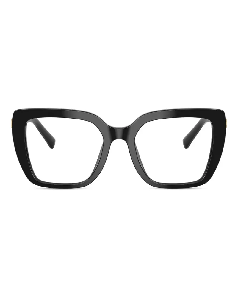 Dolce & Gabbana Eckige Brille mit Verzierung - Schwarz Schwarz