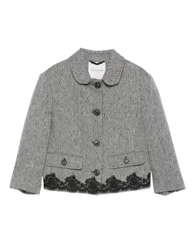 Ermanno Scervino Jacke mit Spitzenbesatz - Grau Grau