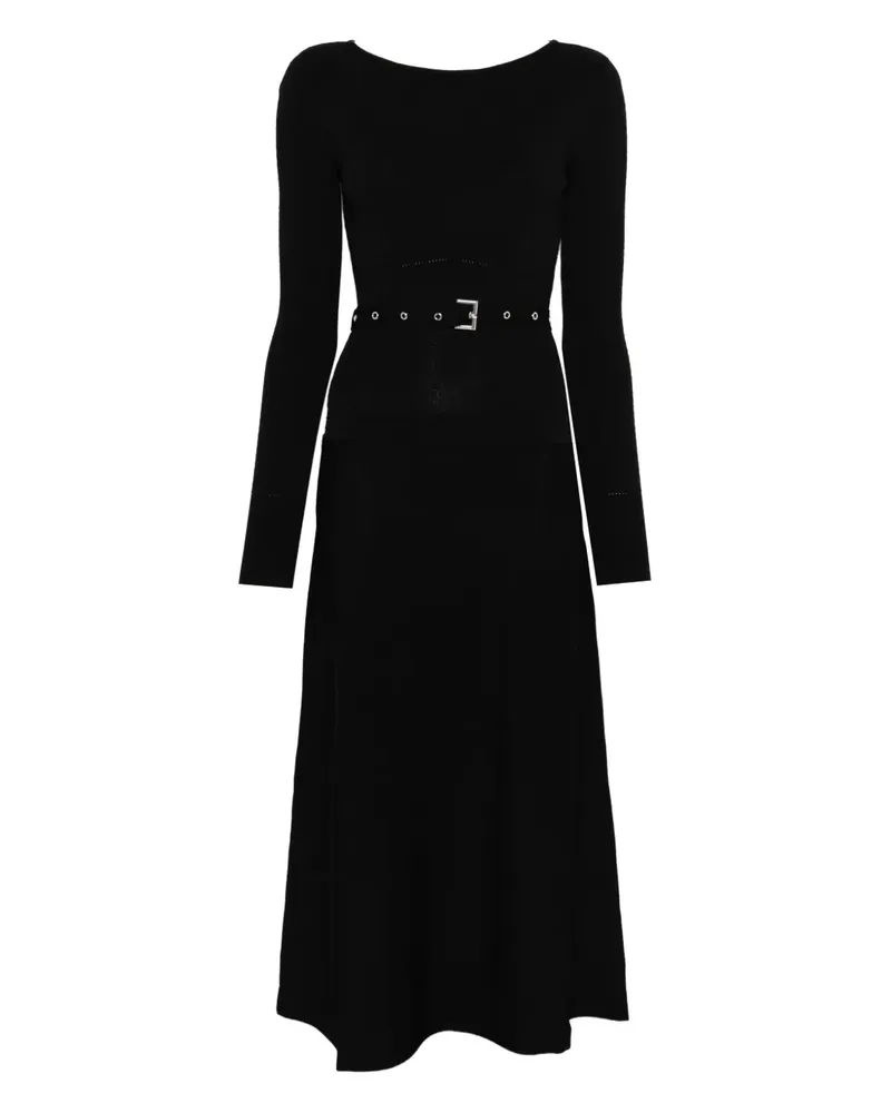 Patrizia Pepe Midikleid mit Gürtel - Schwarz Schwarz
