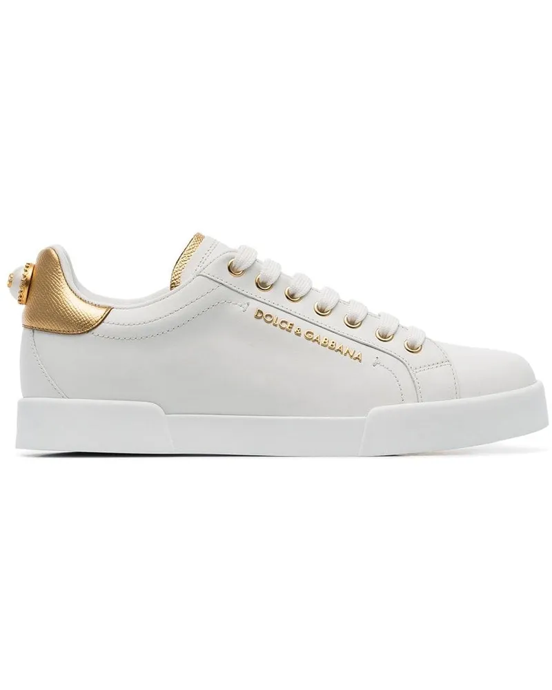 Dolce & Gabbana Portofino Sneakers mit Logo - Weiß Weiß