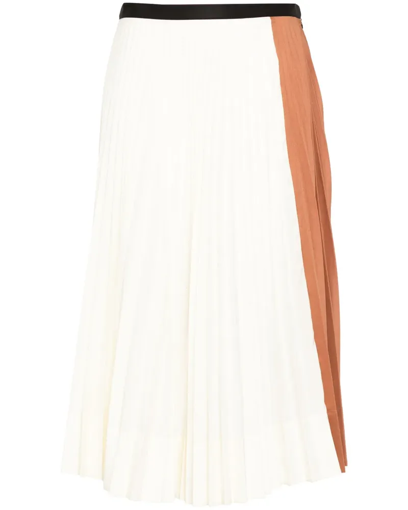 PLAN C Faltenrock mit hohem Bund - Nude Nude