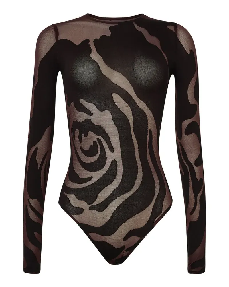 Wolford rose-pattern circular-knit bodysuit - Schwarz Schwarz