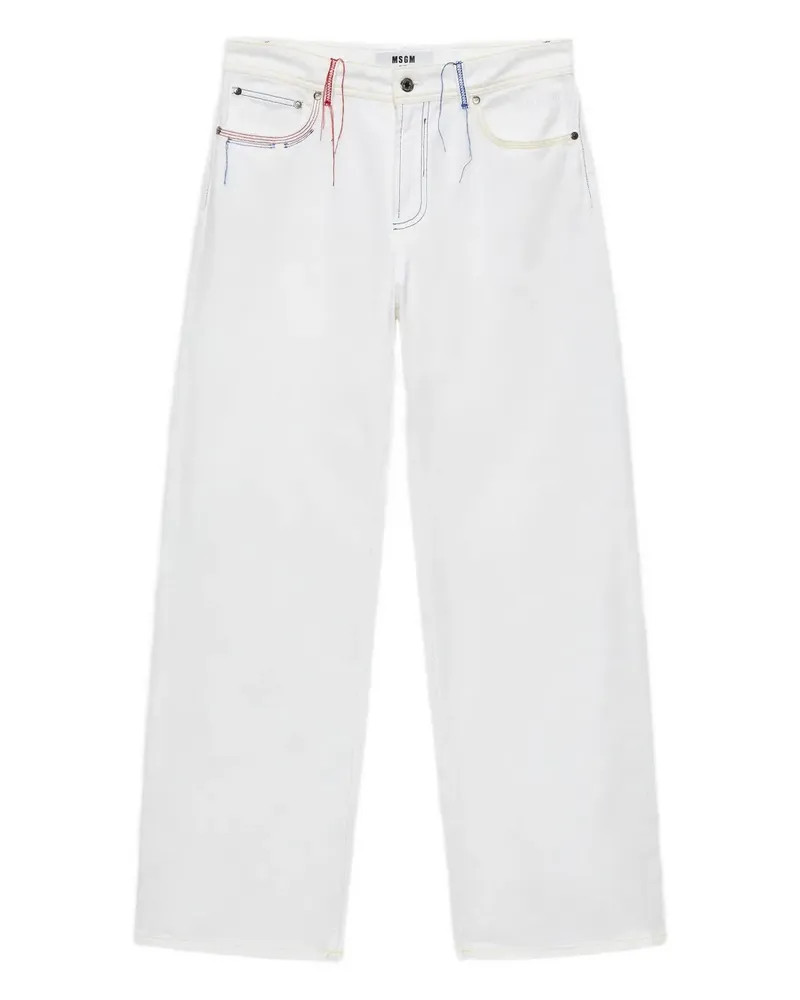 MSGM Jeans mit weitem Bein - Weiß Weiß