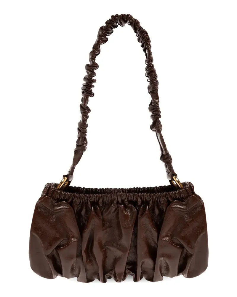 Marni ruched-leather tote bag - Braun Braun