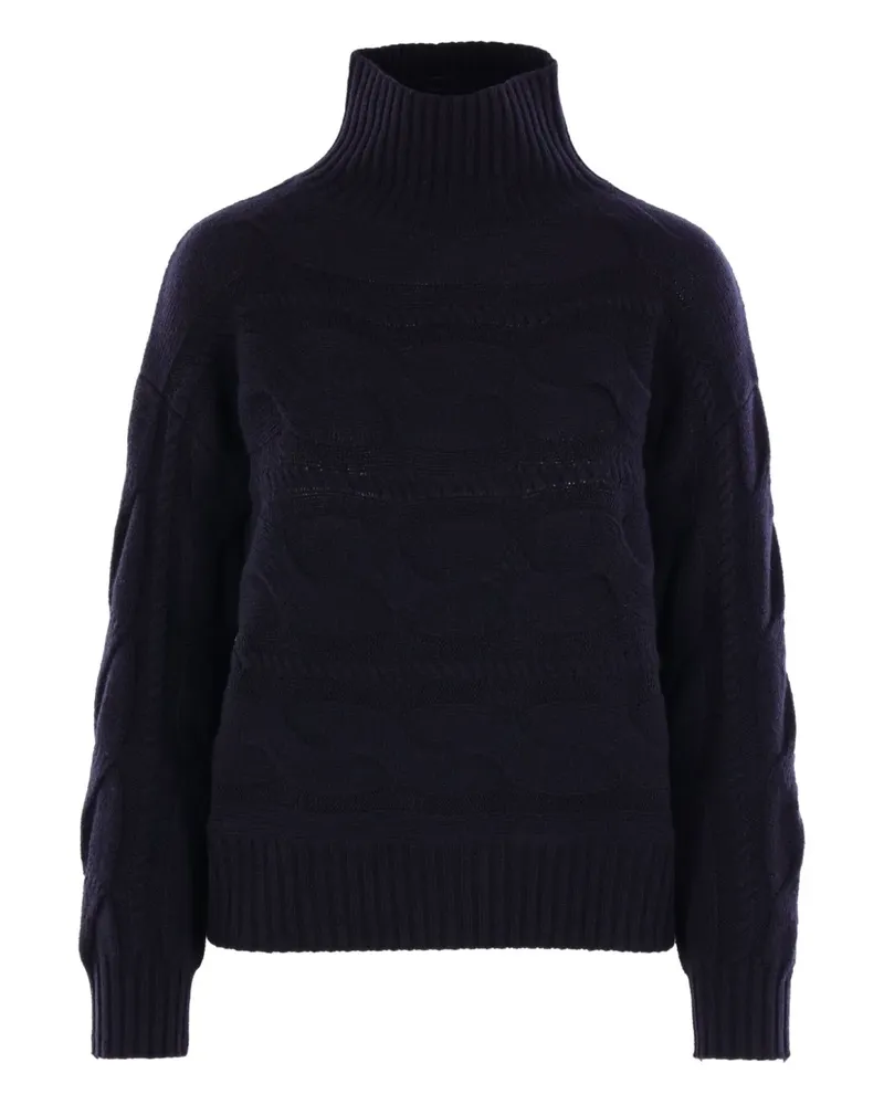 Max Mara Pullover mit Zopfmuster - Blau Blau