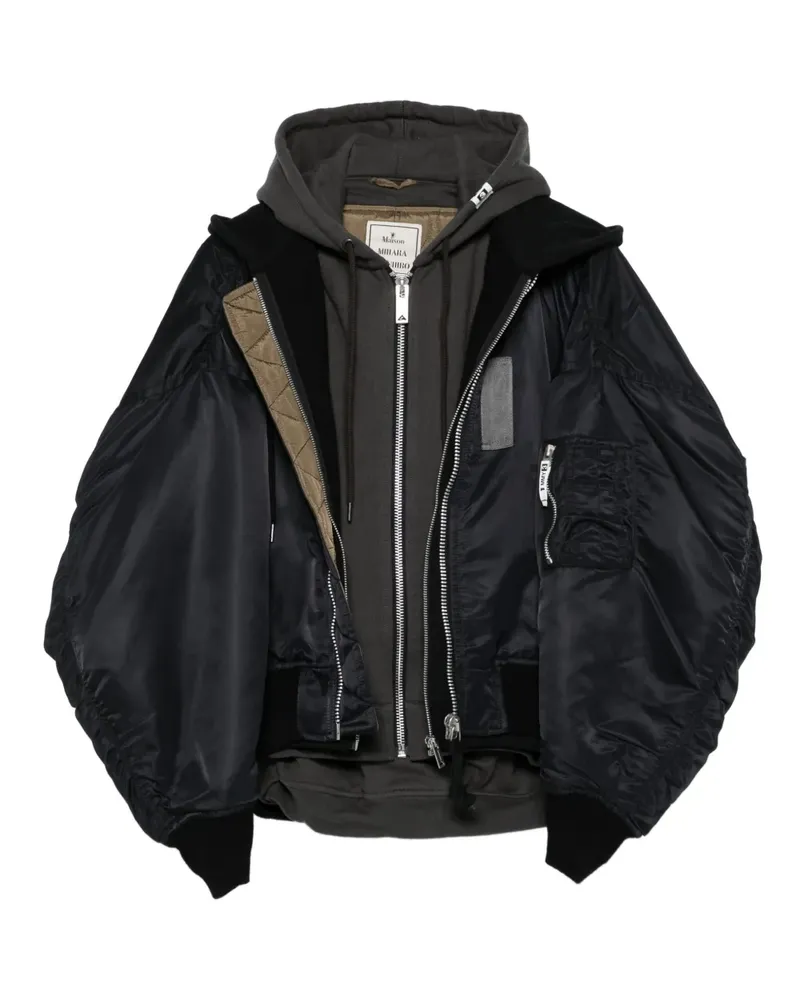 MIHARAYASUHIRO Bomberjacke mit Kontrasteinsätzen - Schwarz Schwarz