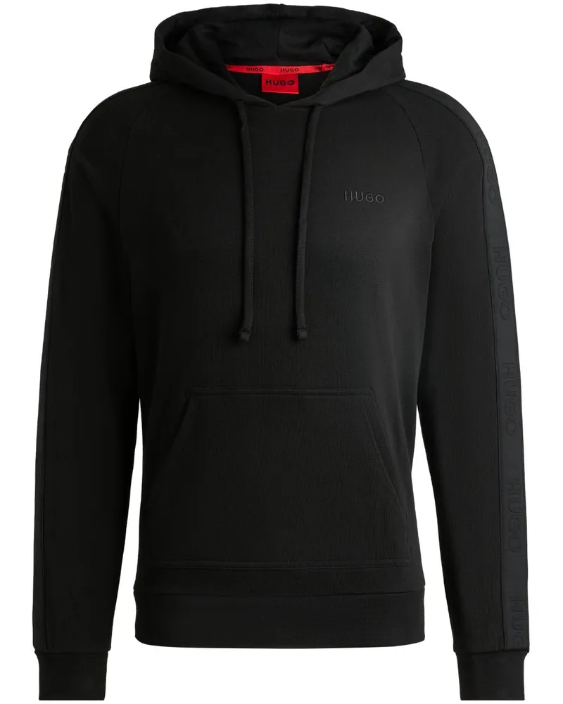 HUGO BOSS Hoodie mit Logo-Stickerei - Schwarz Schwarz
