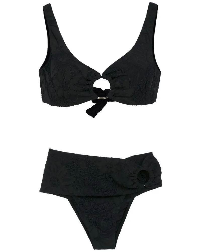 Amir Slama Bikini mit Cut-Outs - Schwarz Schwarz