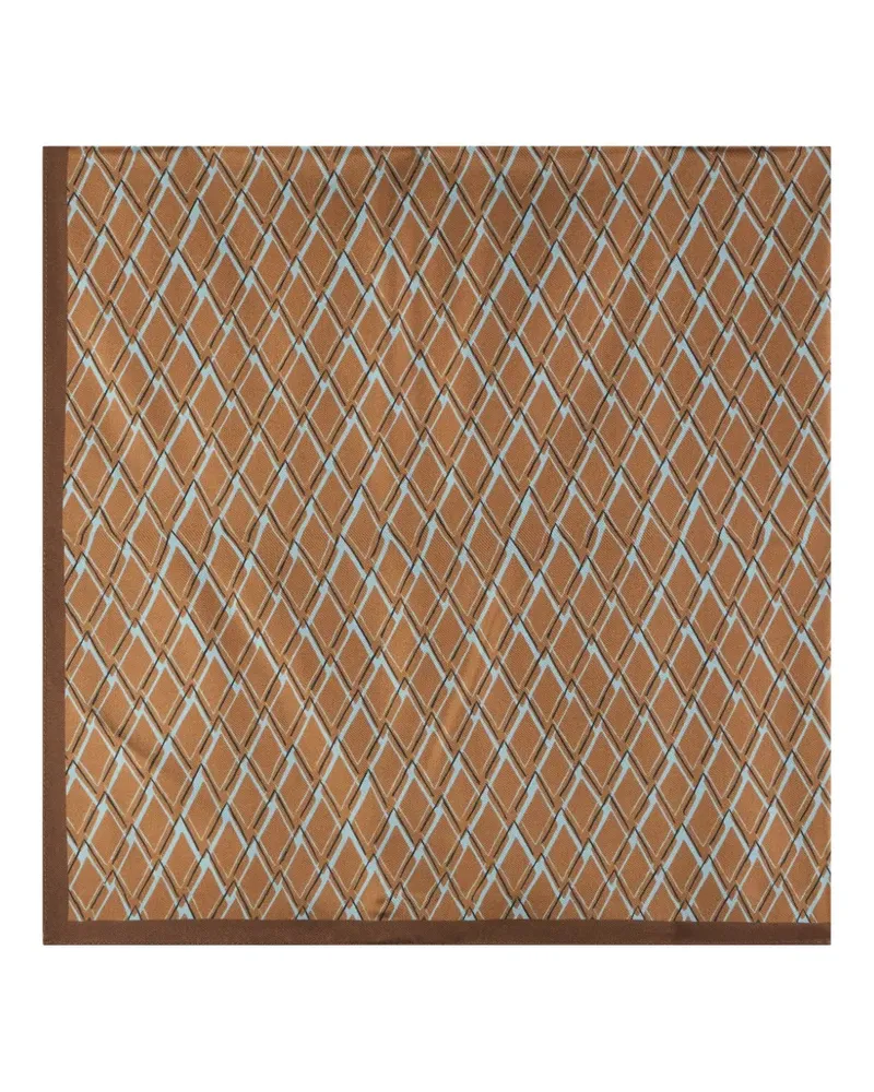 Slowear geometric-pattern silk scarf - Nude Nude