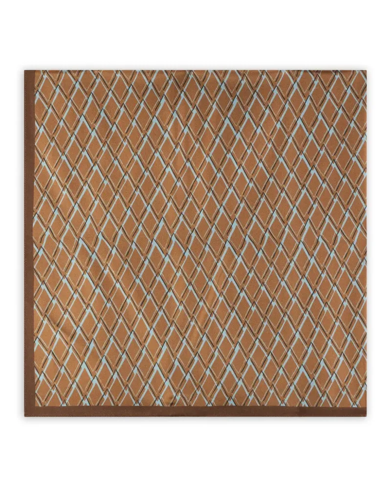 Slowear geometric-pattern silk scarf - Nude Nude