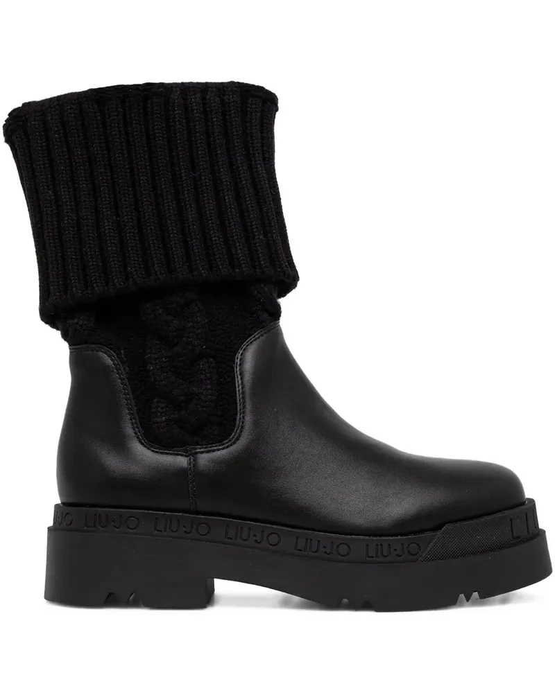 Liu Jo Stiefel mit gestricktem Einsatz - Schwarz Schwarz