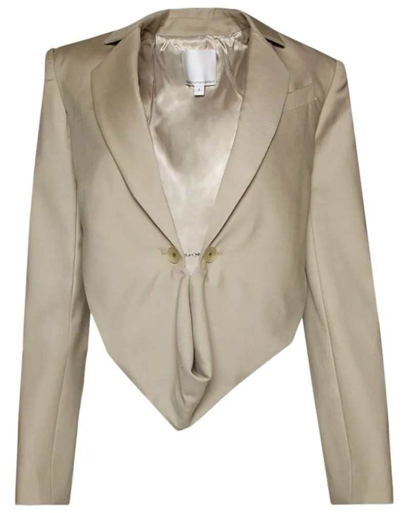 Christopher Esber Talus Cropped-Blazer Nude