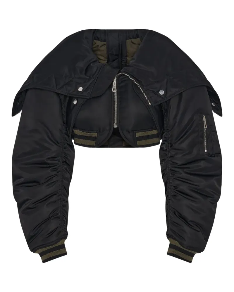 Jean Paul Gaultier Cropped-Jacke mit Reißverschluss - Schwarz Schwarz