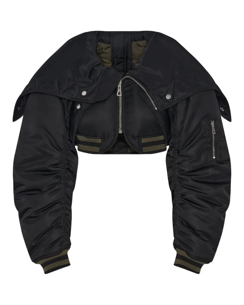 Jean Paul Gaultier Cropped-Jacke mit Reißverschluss - Schwarz Schwarz
