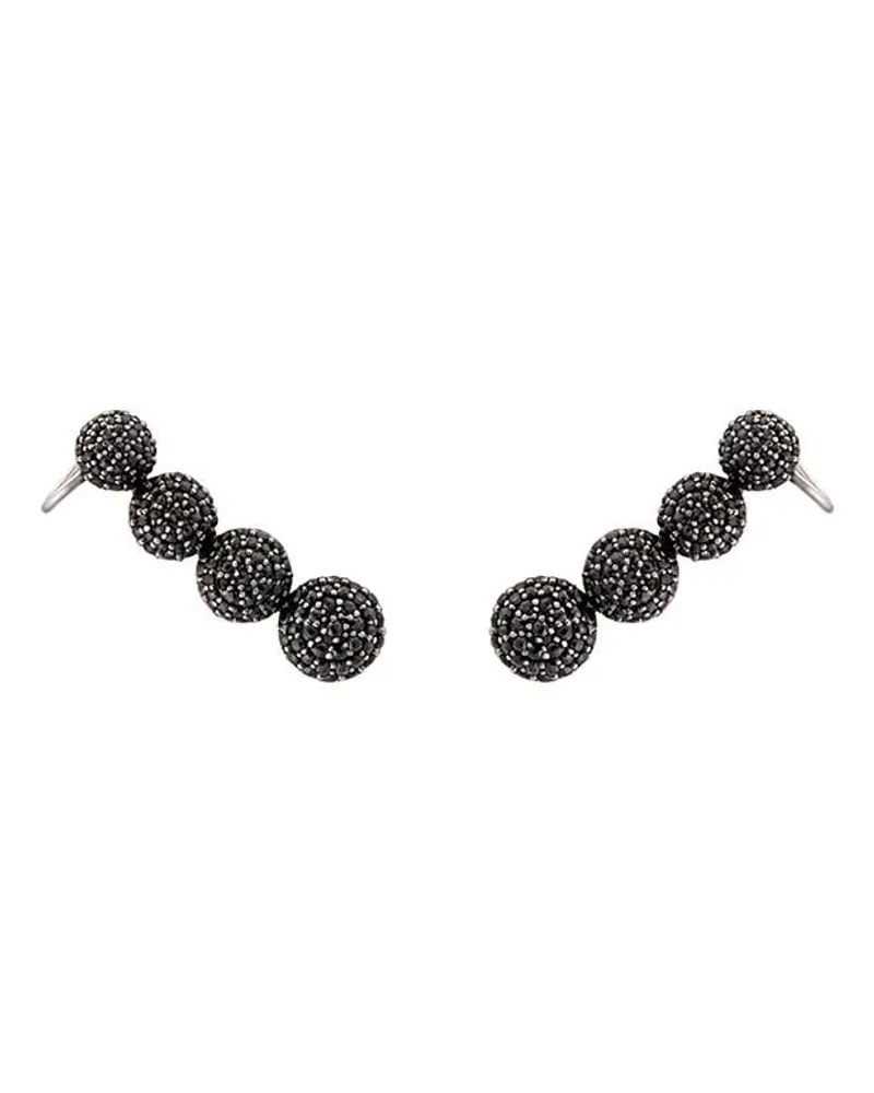Alinka 18kt Black Caviar Weißgoldohrringe mit Diamanten - Silber Silber