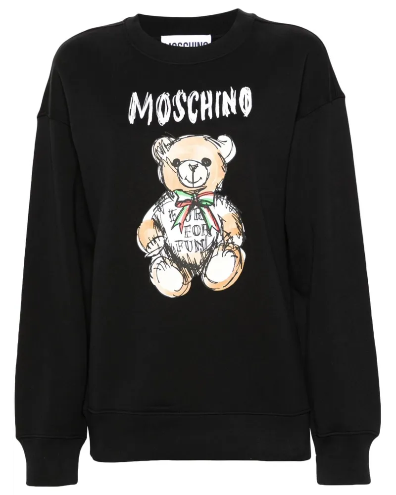 Moschino Sweatshirt mit Teddy-Print Schwarz