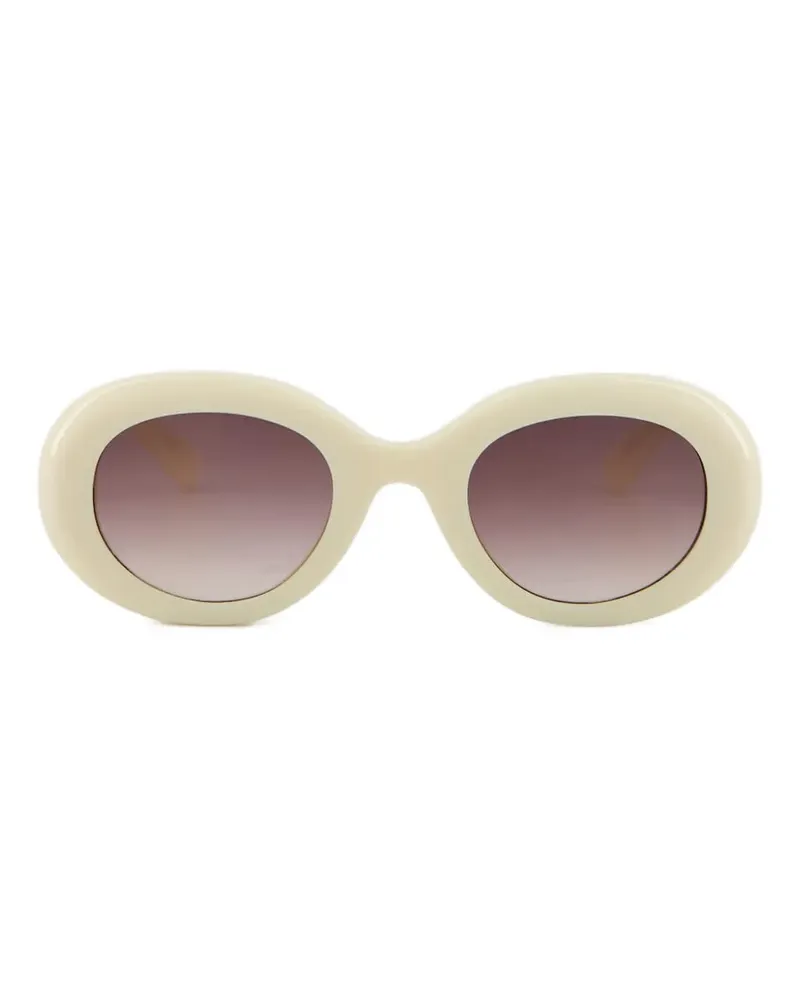 Emmanuelle Khanh Sonnenbrille mit ovalem Gestell - Weiß Weiß