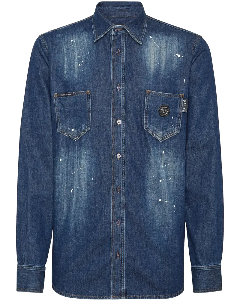 Philipp Plein Klassisches Jeanshemd - Blau Blau