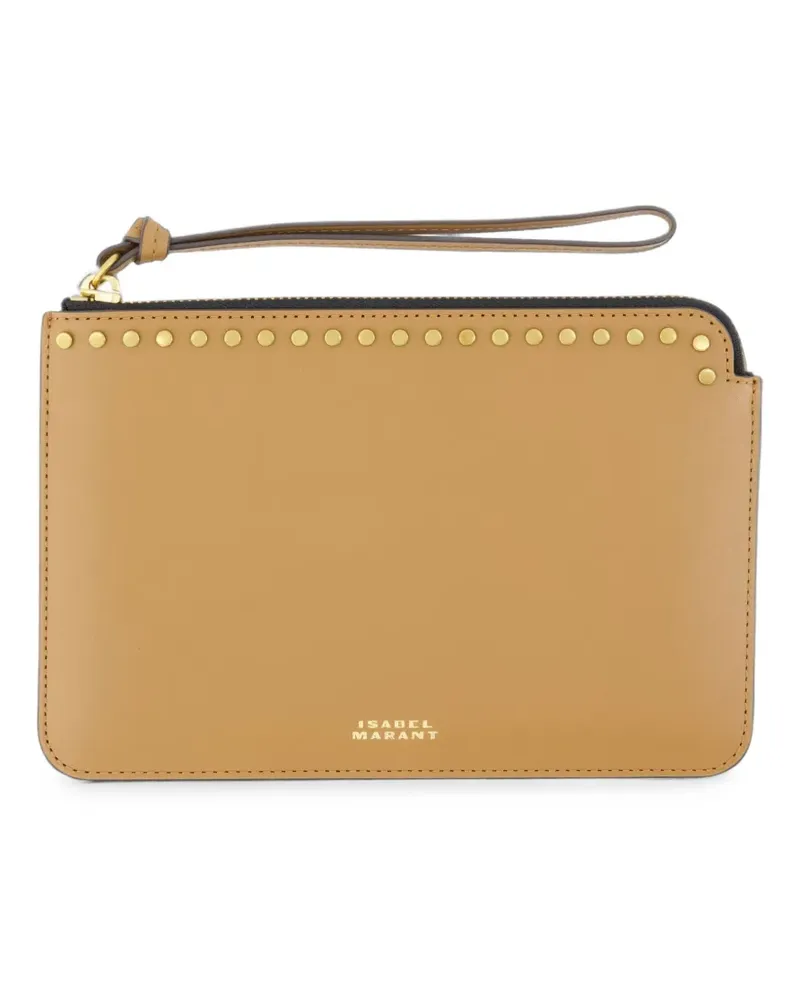 Isabel Marant leather Oskan flat pouch - Nude Nude