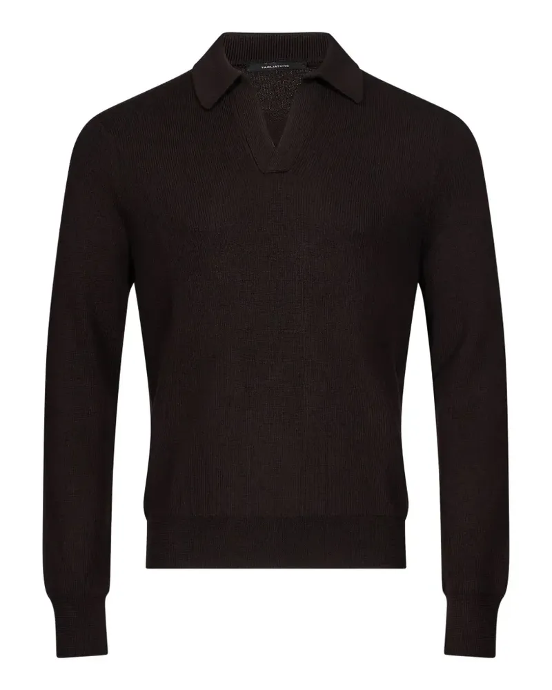 Tagliatore Zayn Langarm-Poloshirt - Braun Braun