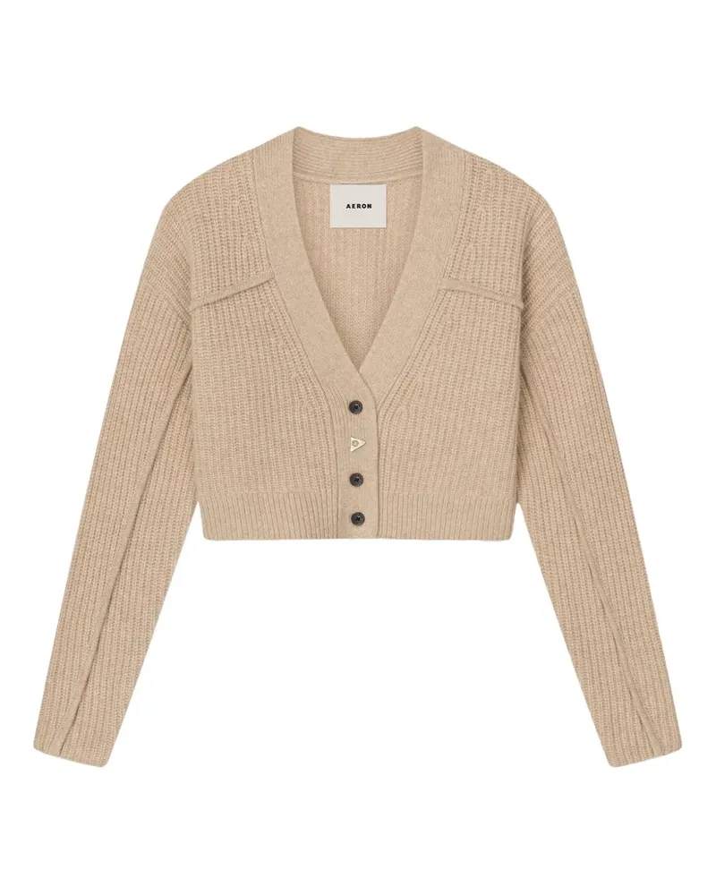 AERON Gerippter Cardigan - Nude Nude