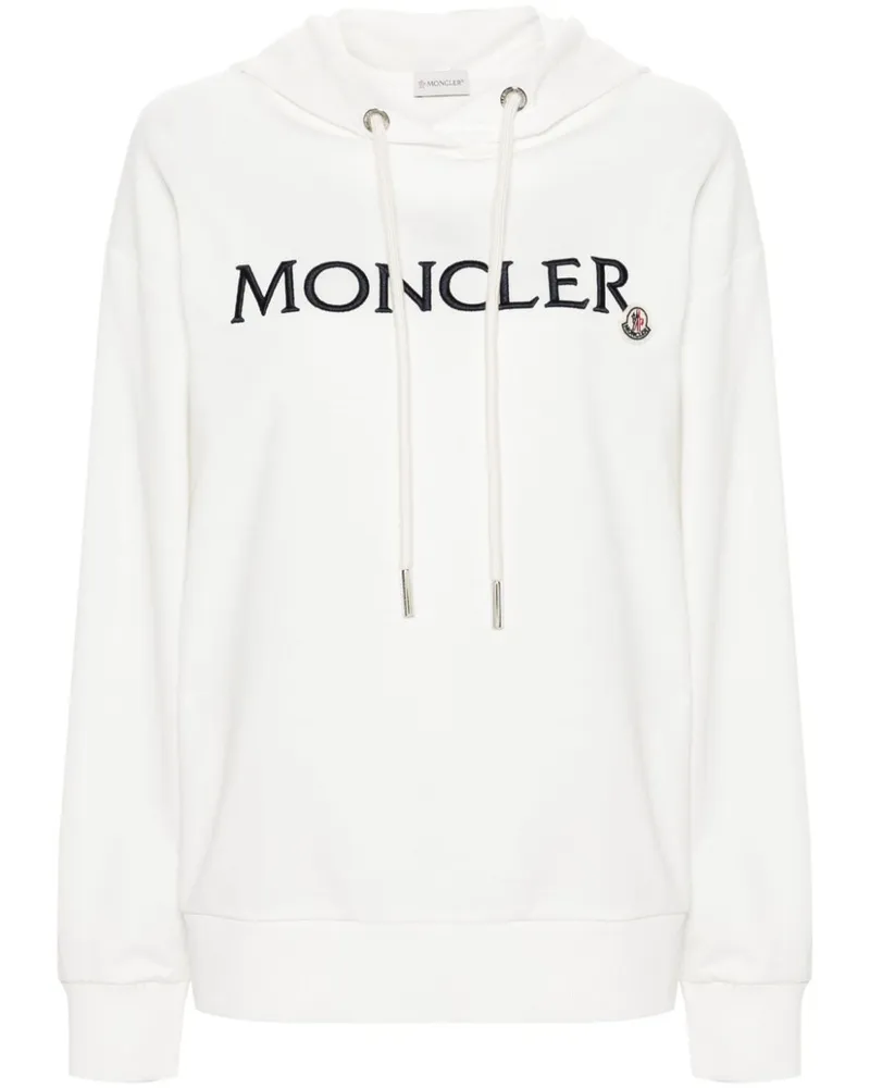 Moncler Hoodie mit Logo-Stickerei Weiß