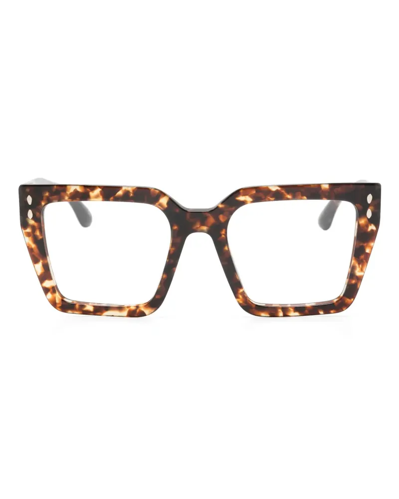 Isabel Marant Eckige Sonnenbrille in Schildpattoptik - Braun Braun