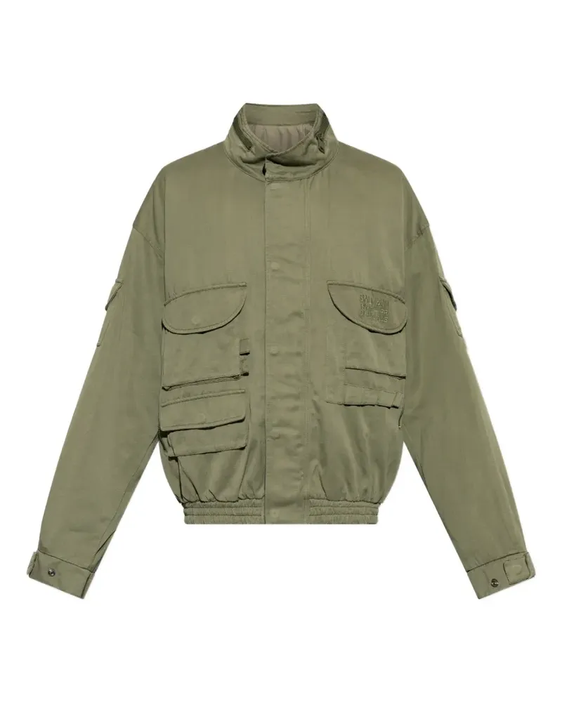 Balmain multi-pocket high-neck jacket - Grün Grün